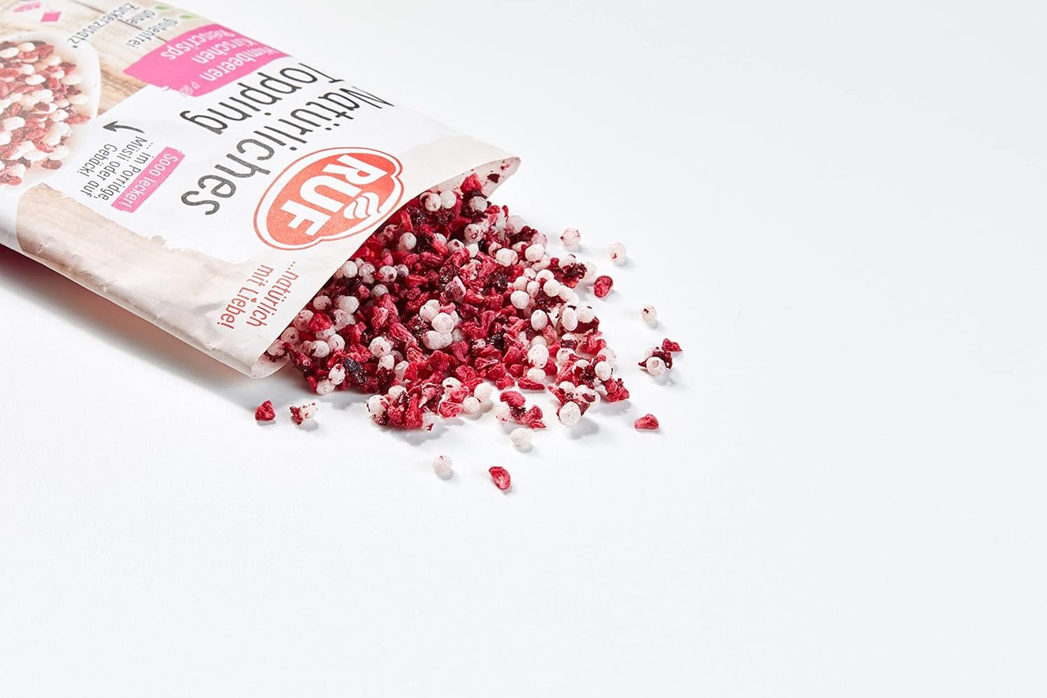 RUF Garniture Naturelle aux Framboises, Cerises, Chips de Riz, Sans Additifs Artificiels, Mélange de Fruits pour Porridges et Pâtisseries, Sans Gluten, Vegan, 15g (Pack de 3) Produits Déshydratés Naty Shop