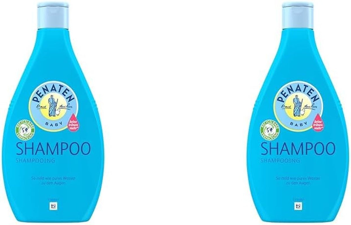 Shampoing PENATEN (400 ml), shampoing extra doux pour bébé, pour cheveux doux et faciles à coiffer, aussi doux que l'eau pure pour les yeux, dans un emballage recyclable (pack de 2) Enfant - Bain et soin Naty Shop Titre par défaut
