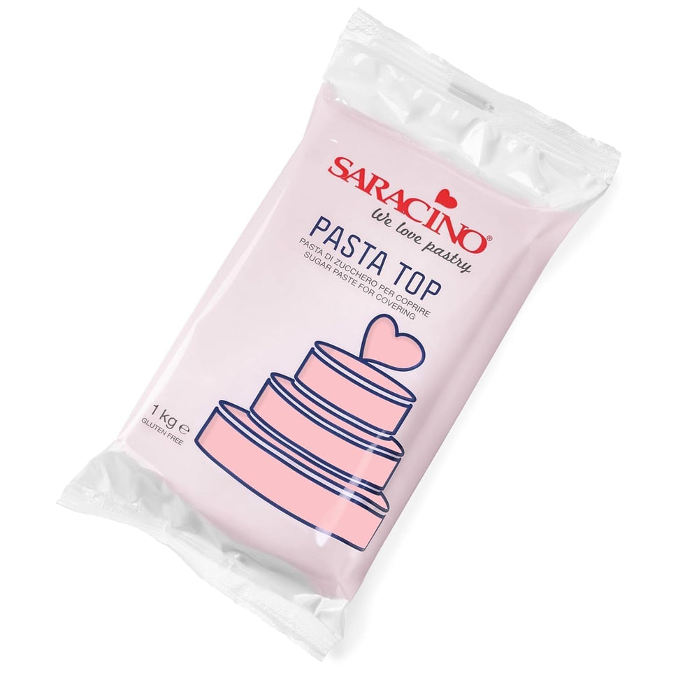 Saracino Fondant Top, Pâte à Sucre Pour Recouvrir 1 kg, Made In Italy Pâte à Sucre Naty Shop Enfant rose