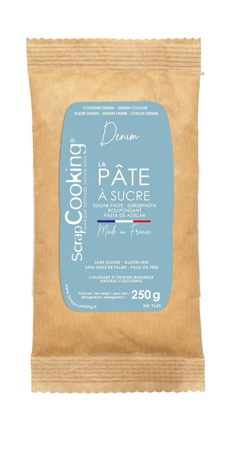 ScrapCooking - Pâte à Sucre Vert Sauge 250g - Colorant d'Origine Naturelle - Sans Gluten, Sans Huile de Palme - Pour Gâteaux, Pâtisseries Anniversaire - Vert Pastel - Fabrikie en France - 7621 Pâte à sucre Naty Shop Bleu denim