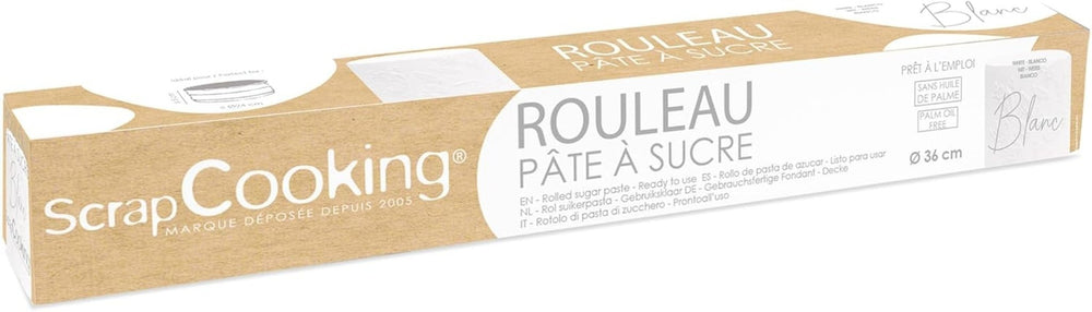 ScrapCooking - Rouleau de fondant rose â'¬ 36 cm - Fondant noir roulé 430 g - Cake topper fondant topper décoration pour gâteaux, pâtisserie, anniversaires, fêtes - Rose - 7264 Naty Shop Pâte à sucre blanche