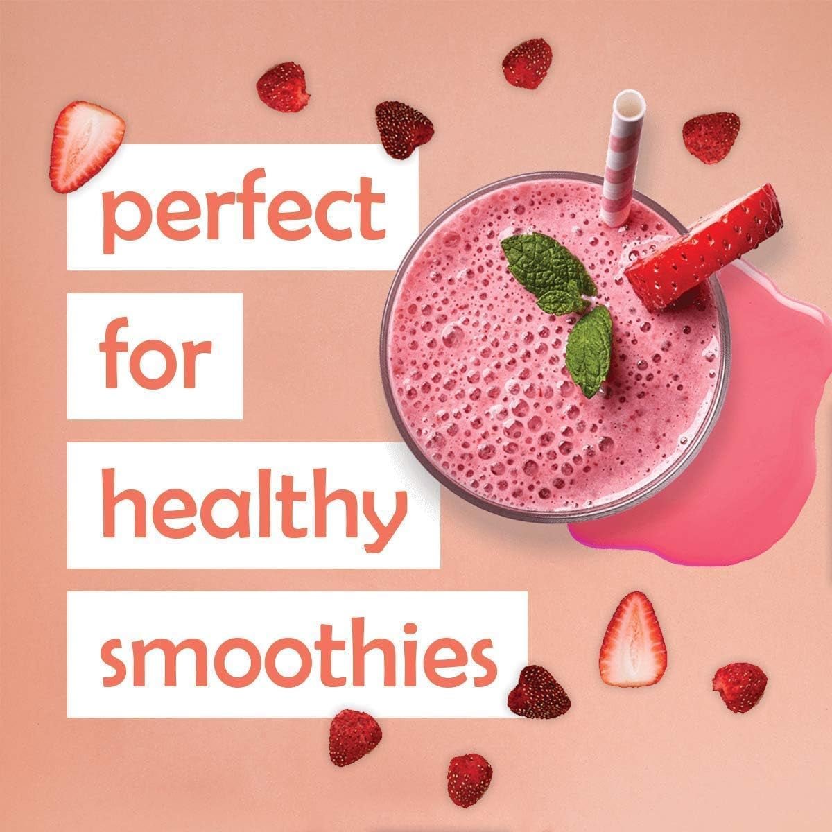 Fraises lyophilisées Seba Garden Premium, délicieuses fraises méditerranéennes, sans OGM et vegan (100 g) Produits déshydratés