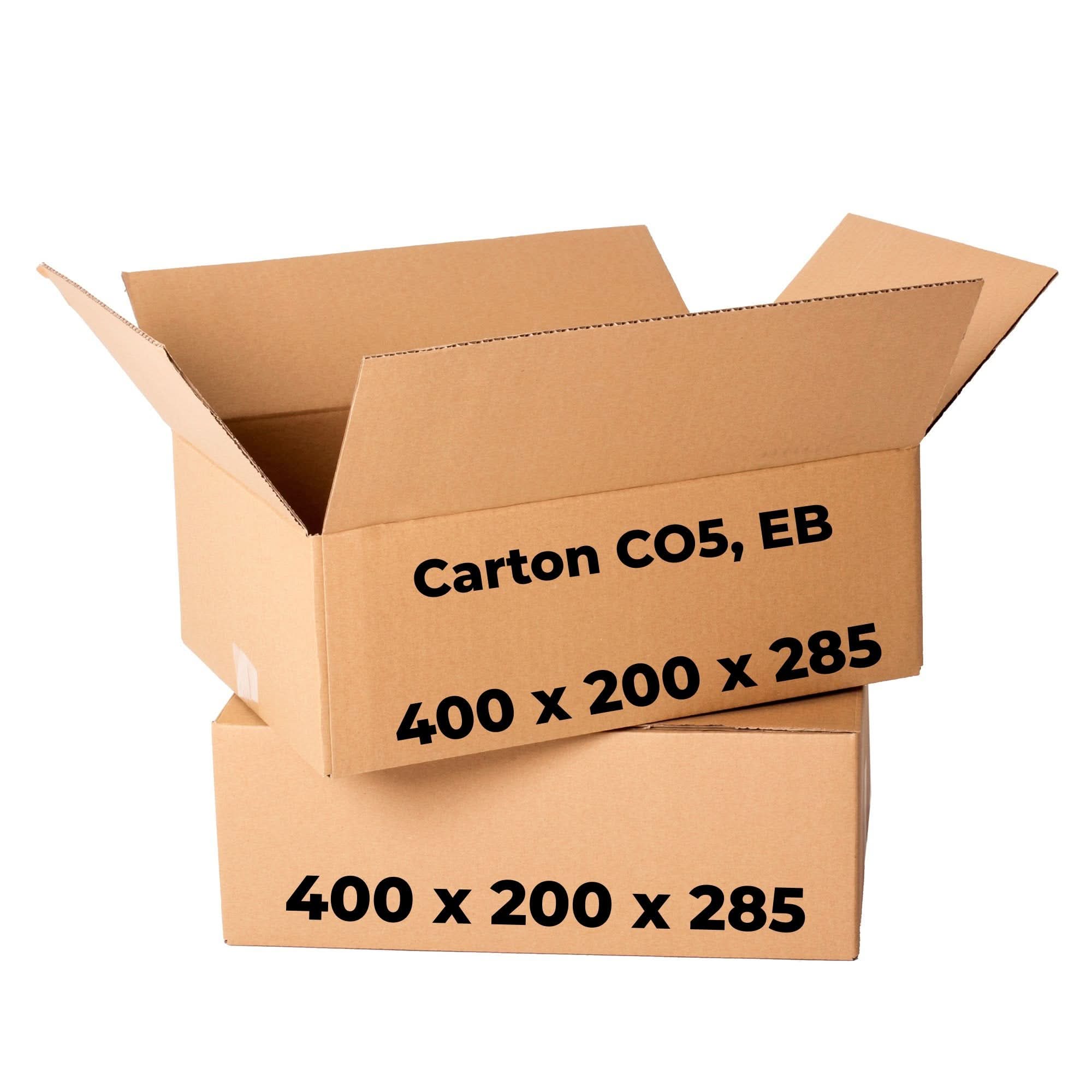 Lot de 20 cartons CO5, EB, 400 x 200 x 285 Cartons d'emballage Nati Shop
