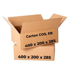 Lot de 20 cartons CO5, EB, 400 x 200 x 285 Cartons d'emballage Nati Shop