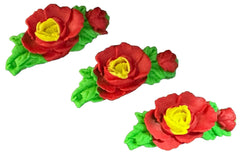 Set 3 decoratiuni comestibile din zahar, trandafiri Decoratiuni din Pasta de Zahar Nati Shop