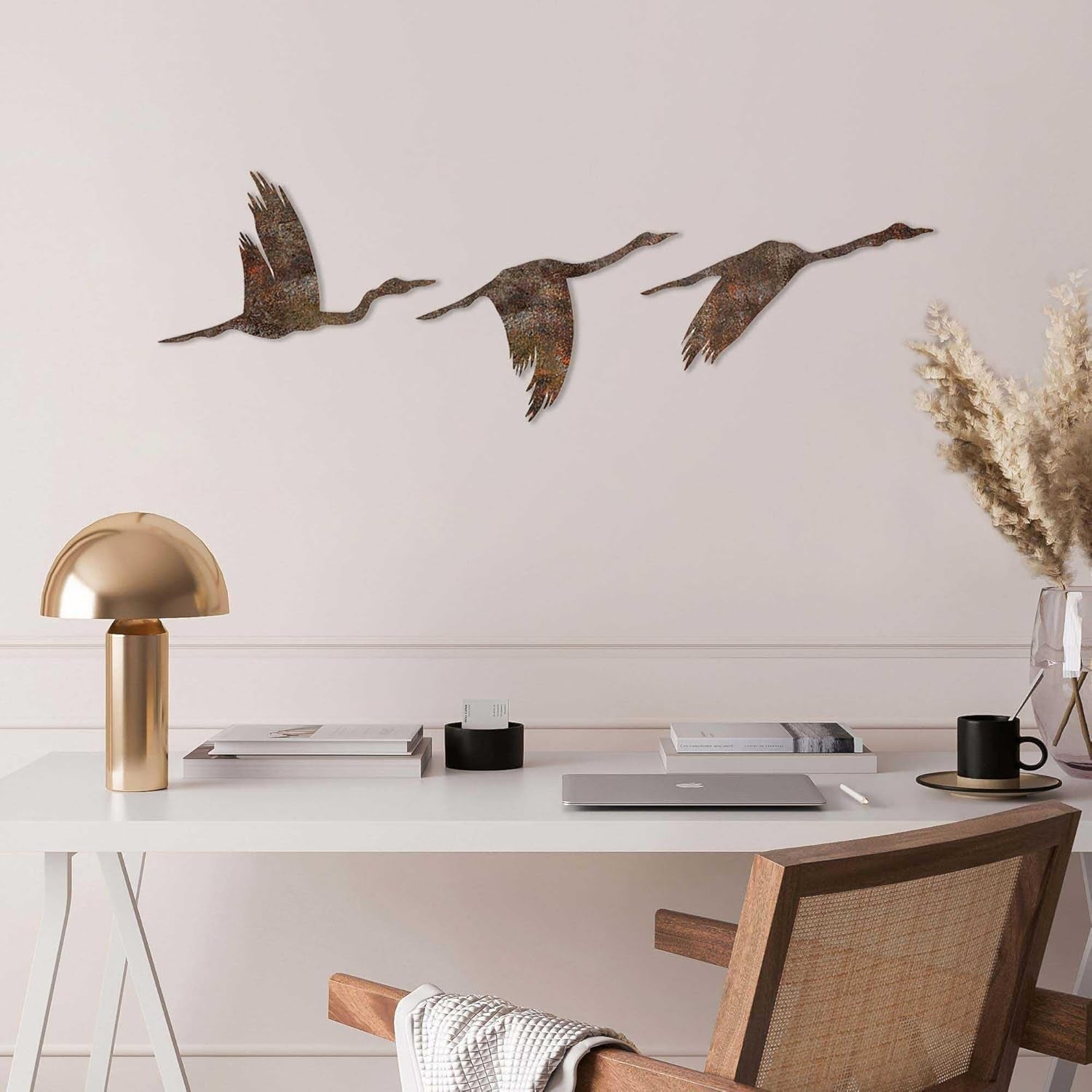 Ensemble d'accessoires muraux décoratifs en métal peint à la main (3 pièces) | Finition vieillie | Dimensions : 11x16cm, 14x22cm, 18x27cm | Art unique pour la décoration d'intérieur Statuettes et sculptures Naty Shop