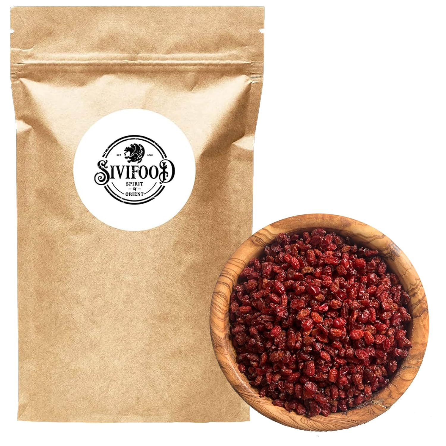 SIVIFOOD Barberries 200g - fruits de mûrier séchés de qualité alimentaire crue premium - épine-vinette aigre végétalienne et naturelle faible en gras Zereshk épine-vinette Berberis fruits secs séchés barberries séchées Produits déshydratés Naty Shop 200G