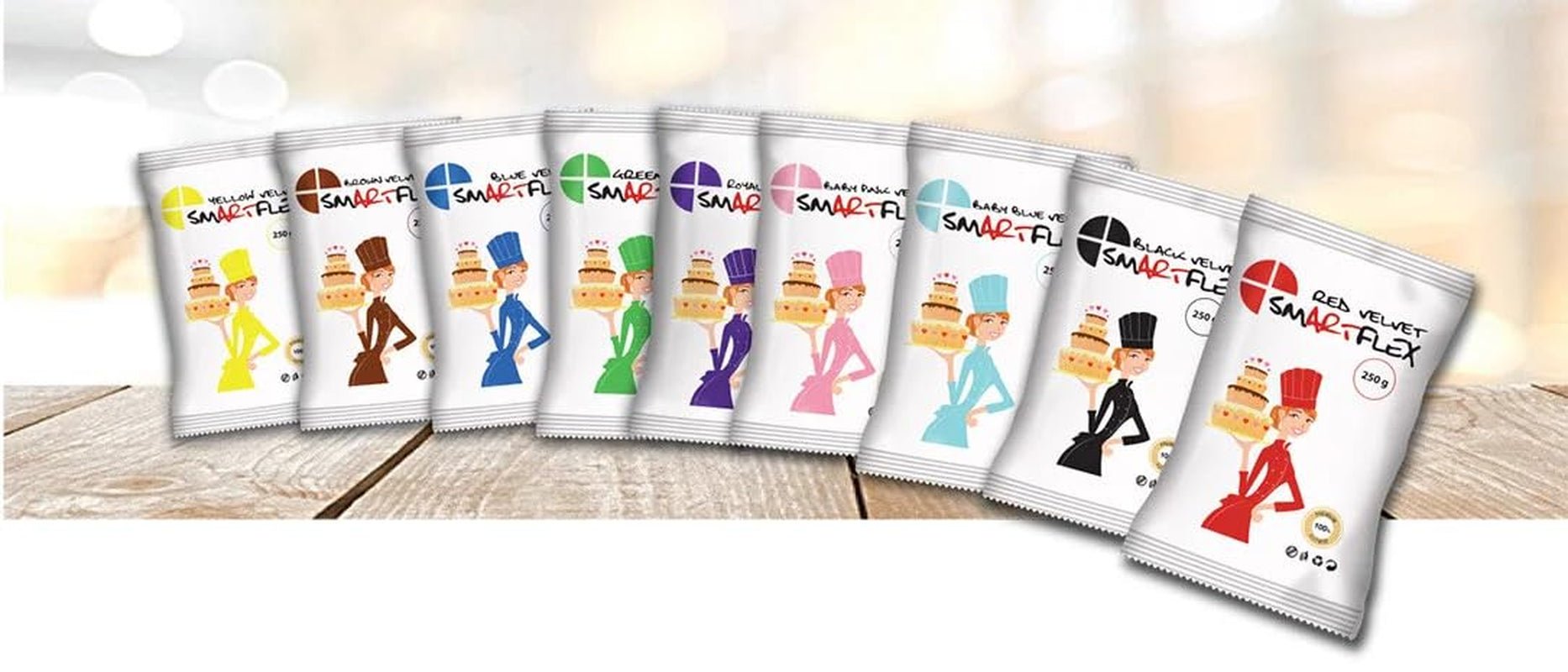 SmartFlex Fondant Green Velvet, 250 g (lot de 2) Pâte à sucre Naty Shop