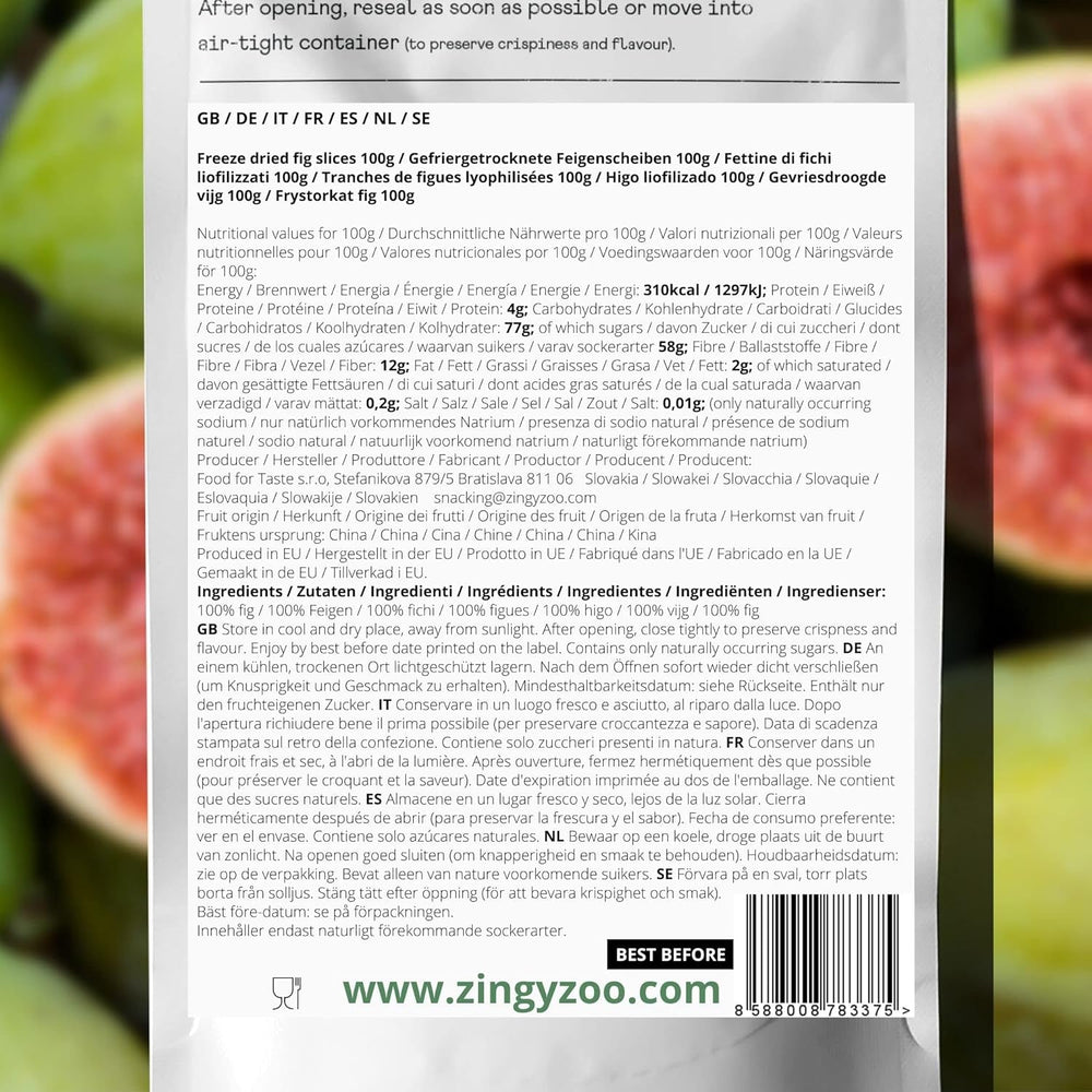 Figues lyophilisées Figues séchées 100% naturelles | Sans sucre ajouté Bonbons lyophilisés sains | Fruits lyophilisés Figues lyophilisées | ZingyZoo (100g) Naty Shop produits déshydratés