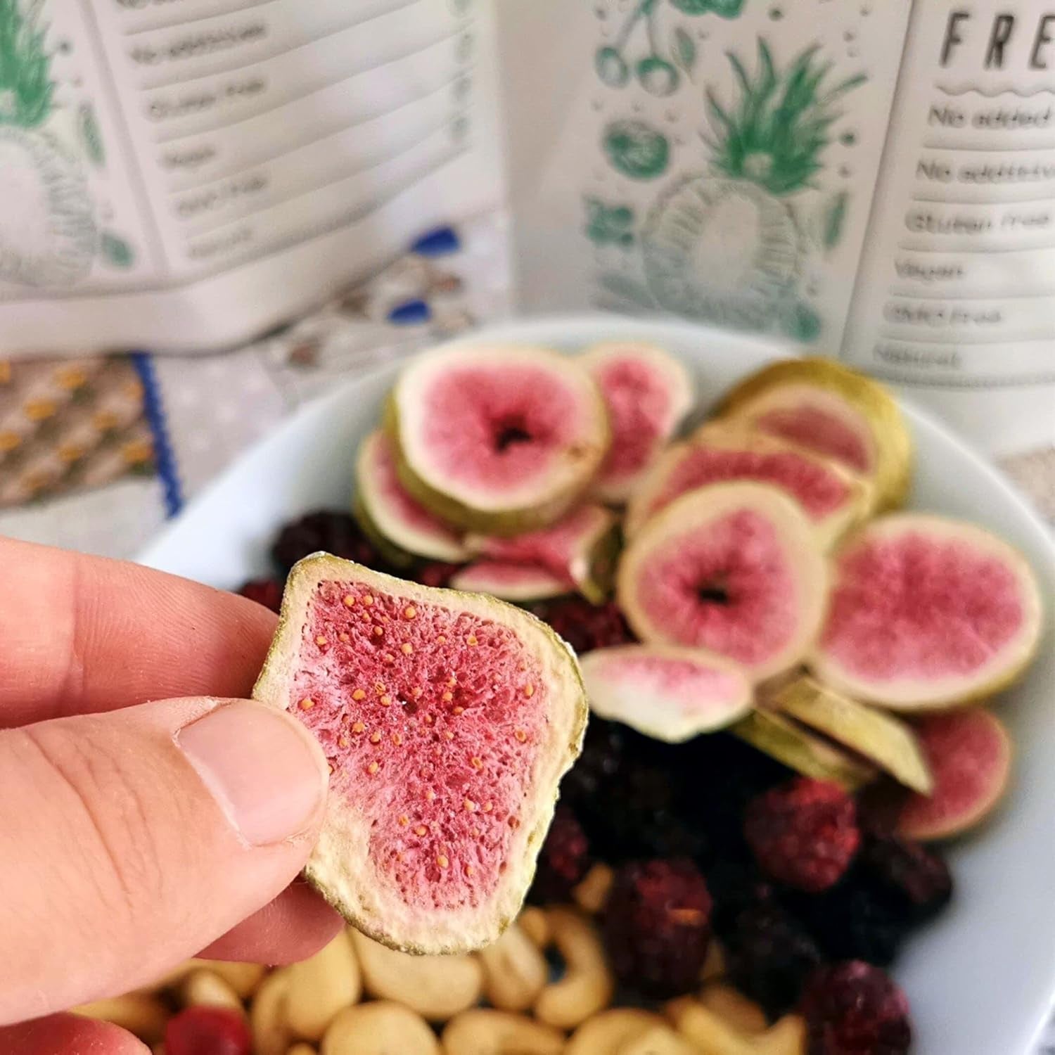 Figues lyophilisées Figues séchées 100% naturelles | Sans sucre ajouté Bonbons lyophilisés sains | Fruits lyophilisés Figues lyophilisées | ZingyZoo (100g) Naty Shop produits déshydratés