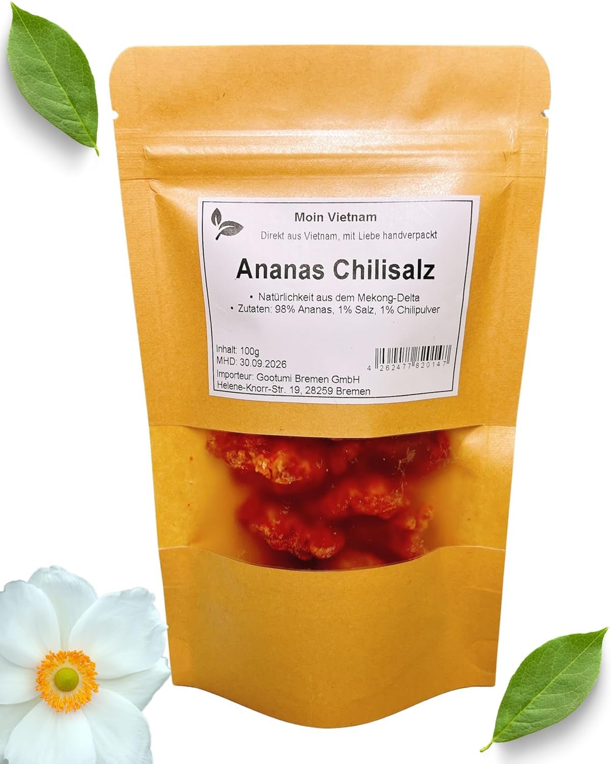 SOFT MANGO - Felii moi de mango uscat din Vietnam - Aromă fructată și exotică - Vitaminele Power A, C, E - Vegan - Punguță stand-up 100g Mango uscat Produse deshidratate Naty Shop 100G Ananas cu sare chilli