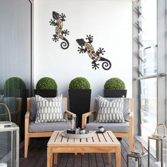 Applique murale en métal lézard tons terre 60 x 30 x 1,5 cm, colorée, standard Statuettes et sculptures Naty Shop