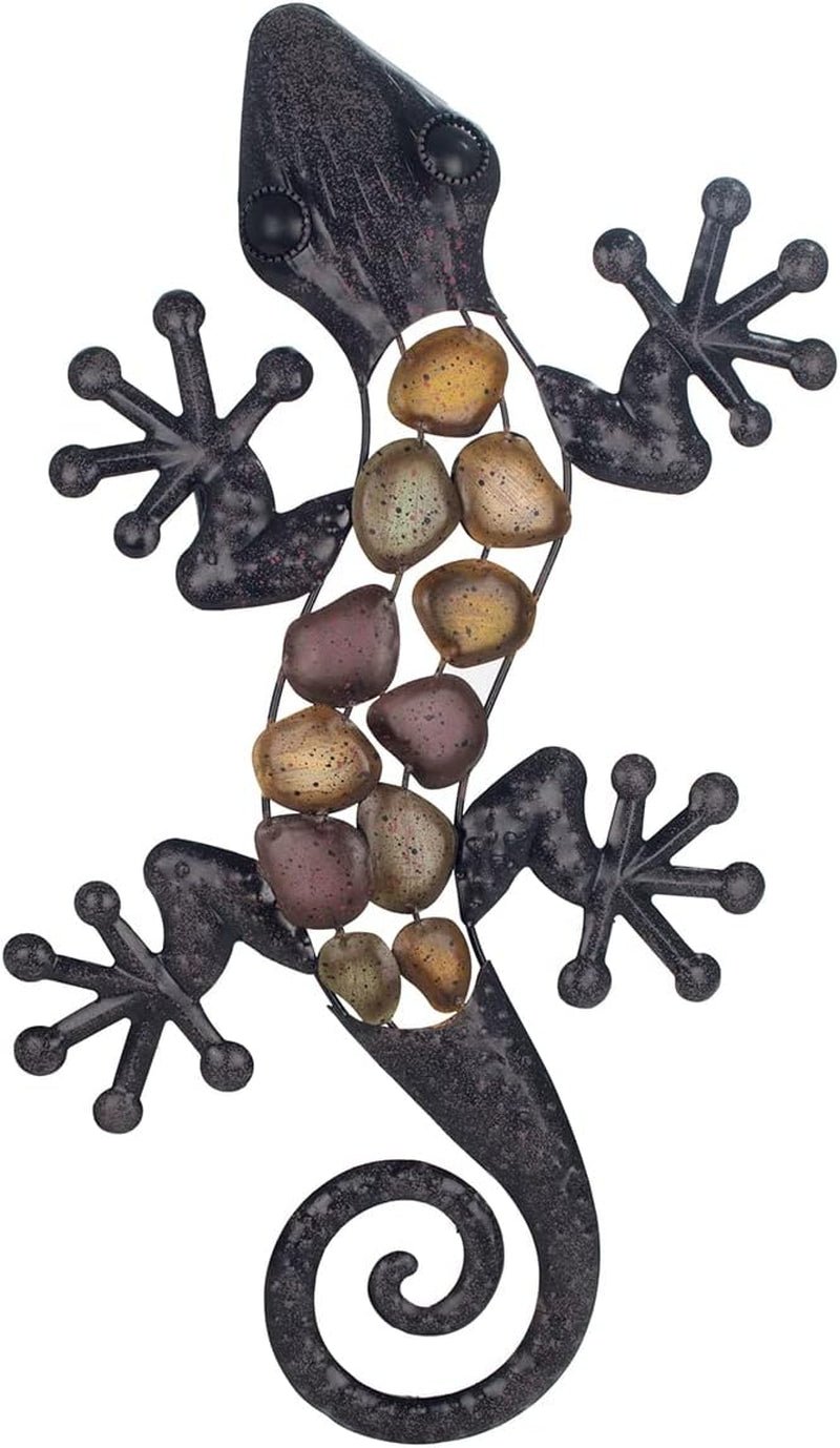 Applique murale en métal lézard tons terre 60 x 30 x 1,5 cm, colorée, standard Statuettes et sculptures Naty Shop Titre par défaut