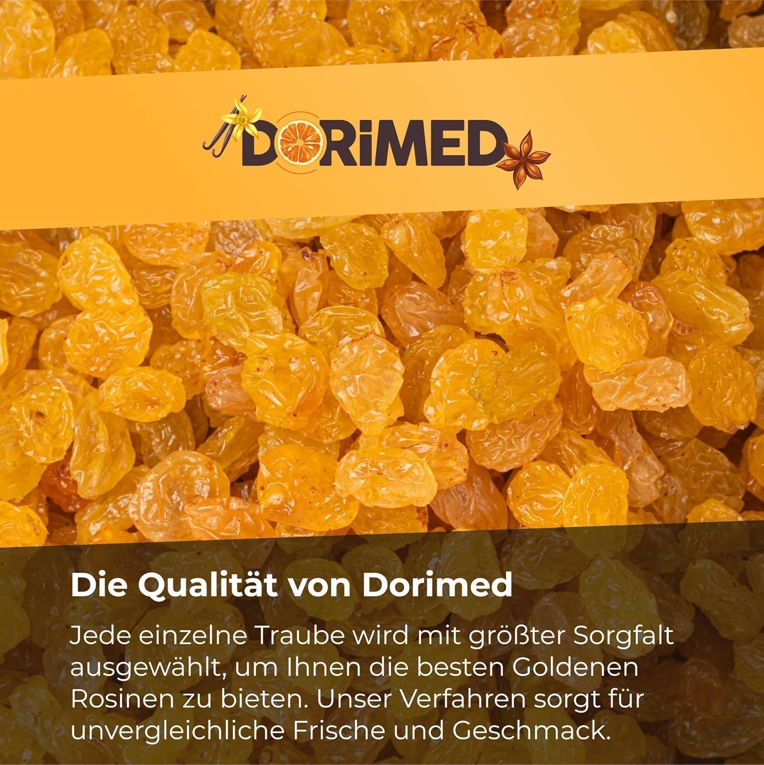 Raisins dorés | Raisins secs dorés 1 kg | Sans sucre | Gros raisins dorés | Sans OGM | Originaire d'Afrique du Sud | Riche en fibres | Produits déshydratés Naty Shop