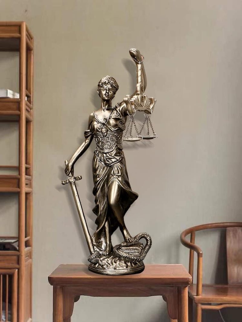 Statue de Dame Justice 30,5 cm Statue de Justice Déesse de Justice Sculpture de Justice Ange gréco-romain Justice Statues Aveugles pour la décoration Statuettes et Sculptures Naty Shop