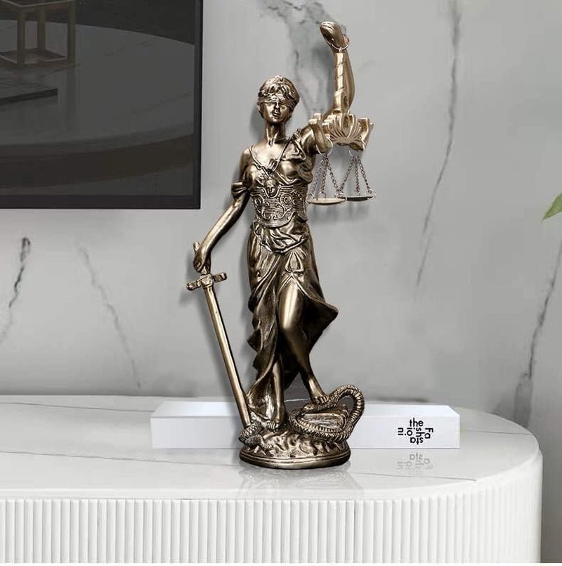 Statue de Dame Justice 30,5 cm Statue de Justice Déesse de Justice Sculpture de Justice Ange gréco-romain Justice Statues Aveugles pour la décoration Statuettes et Sculptures Naty Shop