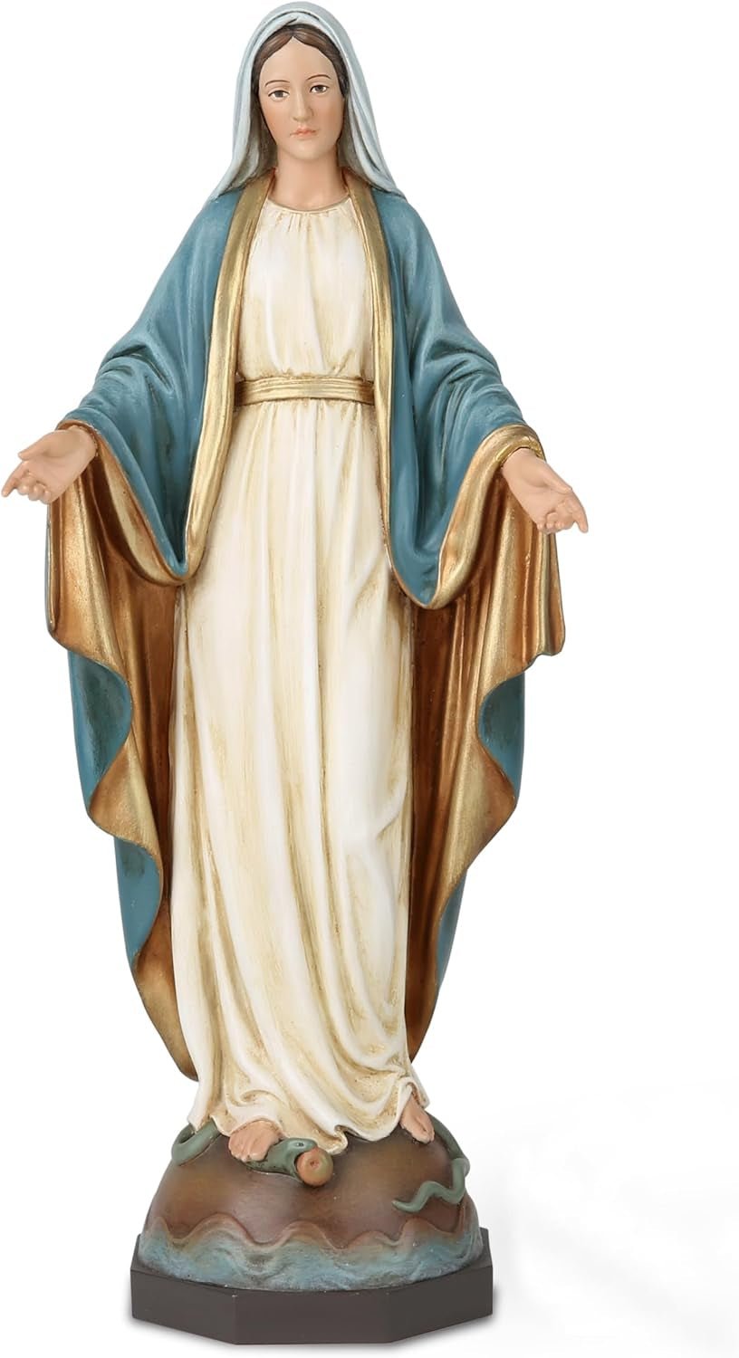 Statue catholique de Notre-Dame de Grâce, figure d'autel de la Vierge Marie, cadeau religieux pour mère, décoration de maison catholique, hauteur 34,3 cm, peinte à la main par Buildclassic (élégant) Statuettes et sculptures Naty Shop élégantes 27,2 cm de hauteur