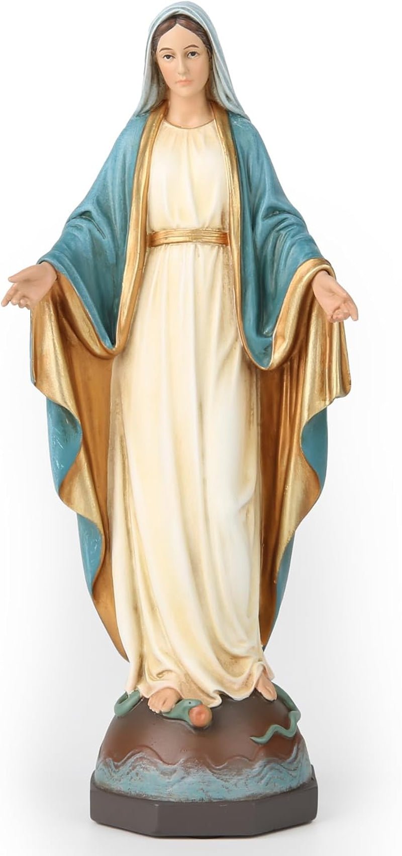 Statue catholique de Notre-Dame de Grâce de la Colombie-Britannique, figurine d'autel de la Vierge Marie, cadeau religieux pour la mère catholique, décoration de la maison, 34,3 cm de hauteur, peinte à la main par Buildclassic (élégant) Naty Shop Statues et sculptures élégantes 17,8 cm de hauteur.