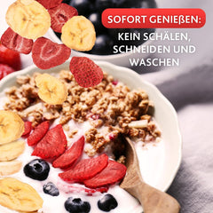 Mélange fraise-banane 200g - fraises lyophilisées et bananes lyophilisées comme délicieux en-cas en sachet Produits déshydratés Naty Shop