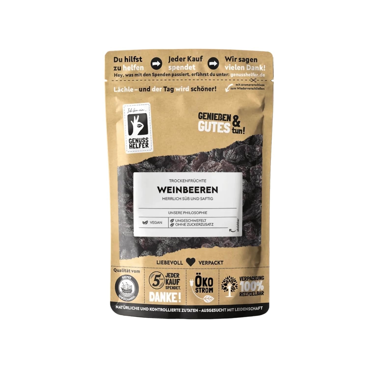 Struguri Bremer Gewürzhandel, uscați, nesulfurați și fără adaos de zahăr, 1kg Produse deshidratate Naty Shop 500 G