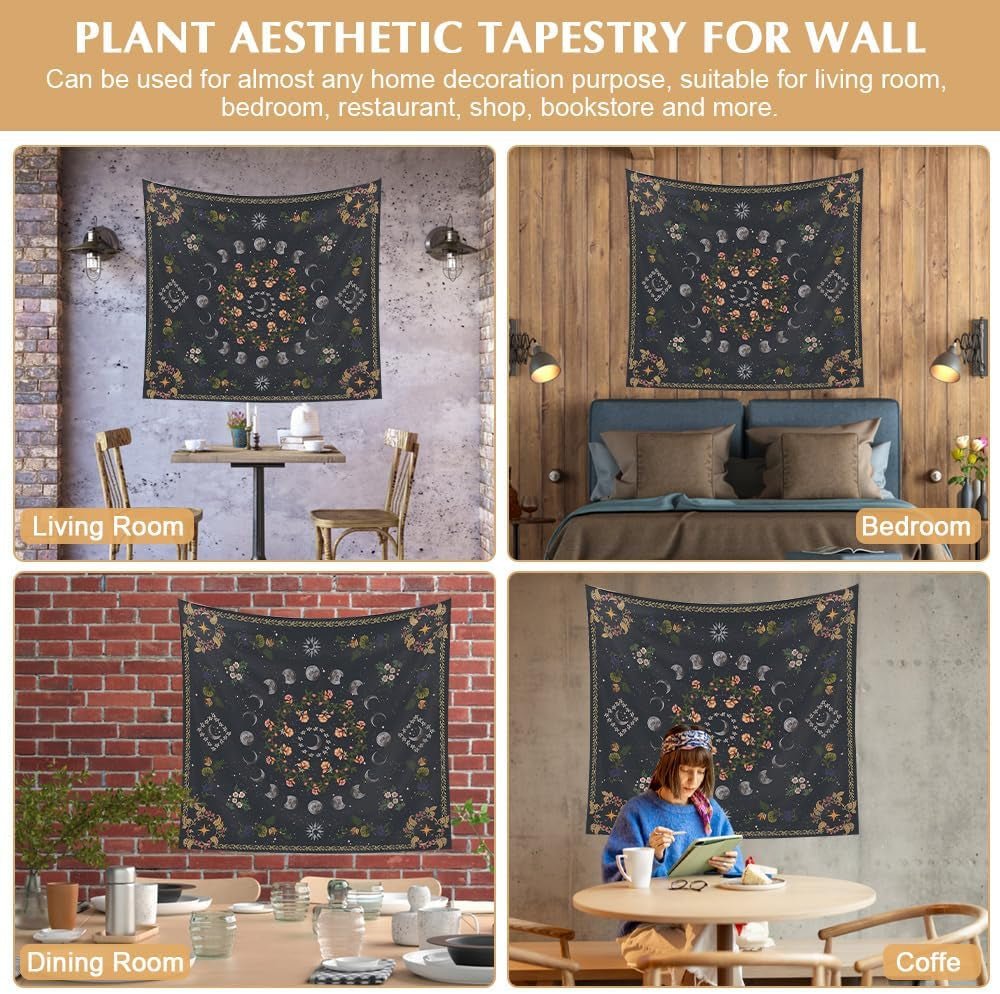 Tapisserie 130 130mx150m phases de lune toile fleur Accueil - Accessoires et Décorations Naty Shop