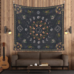 Tapisserie 130 130mx150m phases de lune toile fleur Accueil - Accessoires et Décorations Naty Shop Default Title