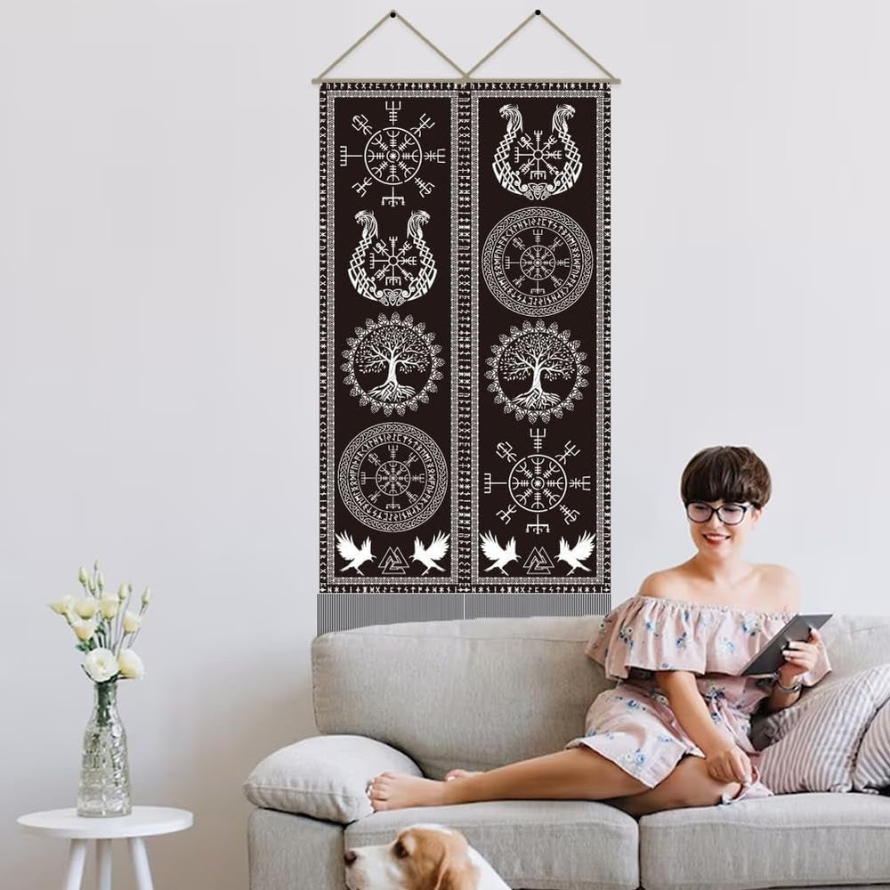 Tapisserie ahandmaker symbole viking arbre de vie runes Maison - Accessoires et Décorations Naty Shop