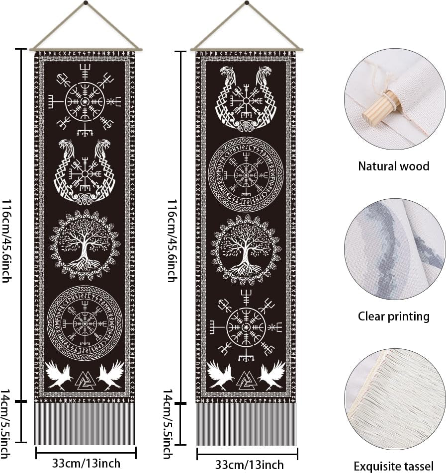 Tapisserie ahandmaker symbole viking arbre de vie runes Maison - Accessoires et Décorations Naty Shop