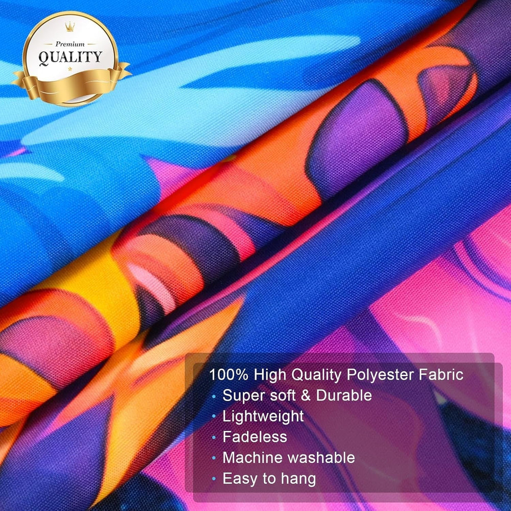 Tapisserie alishomtll lumière noire astronaute champignon fluorescent botanique Maison - Accessoires et Décorations Naty Shop