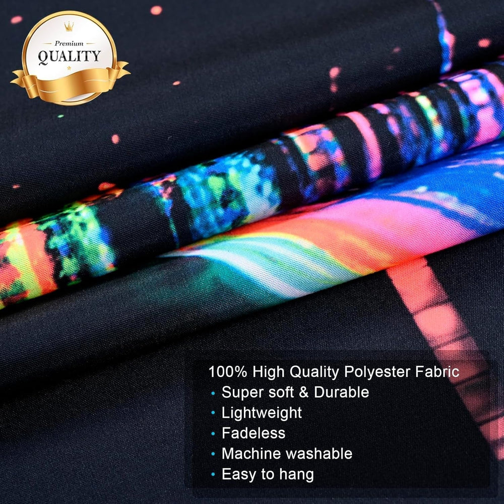 Tapisserie alishomtll crâne fluorescent astronaute lumière noire Maison - Accessoires et Décorations Naty Shop