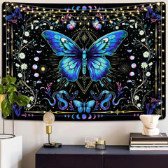 Tapisserie alishomtll papillon phase de lune floral marguerite noir Accueil - Accessoires et Décorations Naty Shop