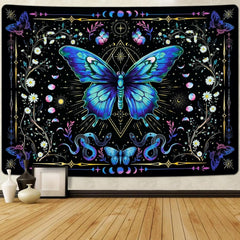 Tapisserie alishomtll papillon phase de lune floral marguerite noir Accueil - Accessoires et Décorations Naty Shop Multi 210L X 150B Cm