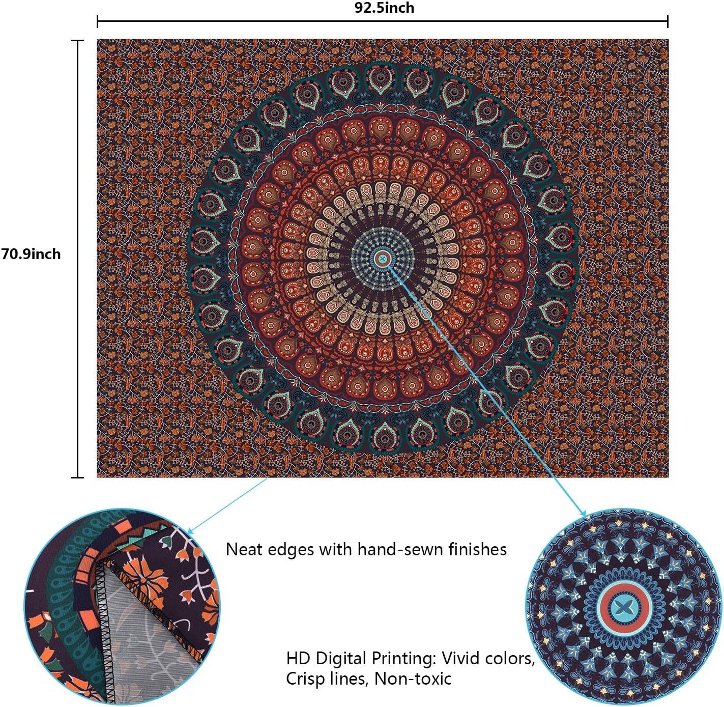 Tapisserie alishomtll bohème mandala toile sable Accueil - Accessoires et Décorations Naty Shop