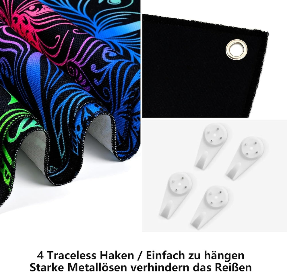 Tapisserie alishomtll pack mandala réactif bohème vertical Accueil - Accessoires et Décorations Naty Shop