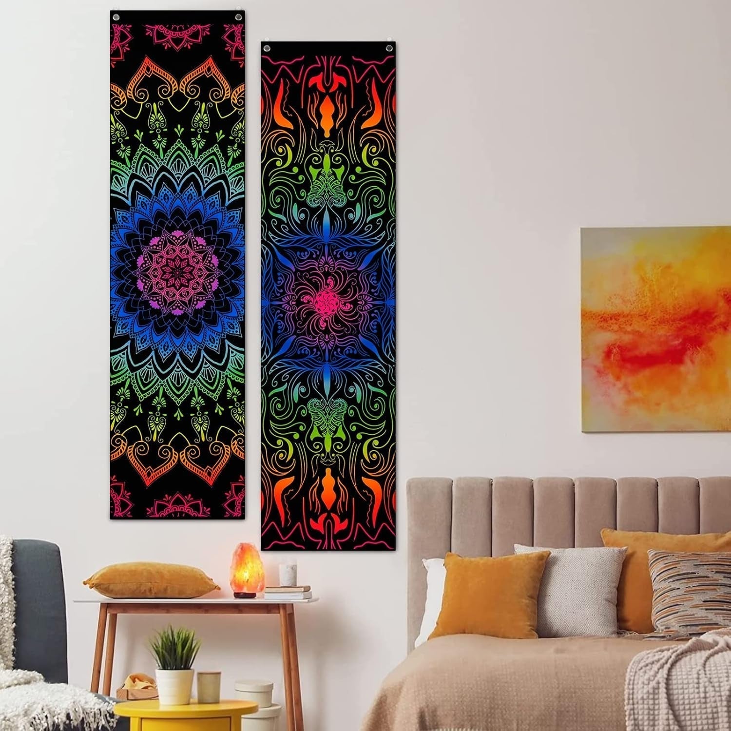 Tapisserie alishomtll pack mandala réactif bohème vertical Accueil - Accessoires et Décorations Naty Shop