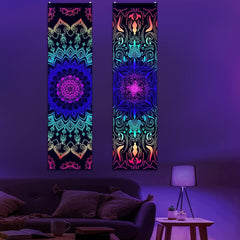 Tapisserie alishomtll pack mandala réactif bohème vertical Accueil - Accessoires et Décorations Naty Shop 2 packs 120X32.5Cm