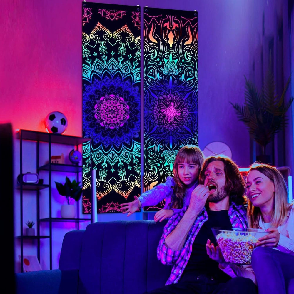 Tapisserie alishomtll pack mandala réactif bohème vertical Accueil - Accessoires et Décorations Naty Shop