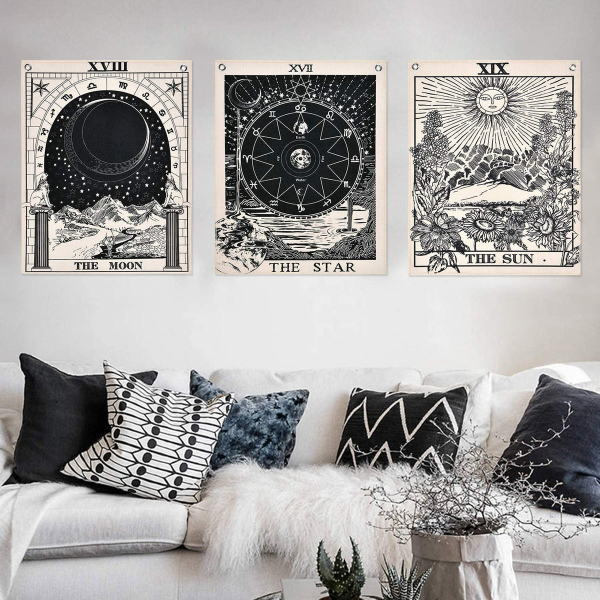 Tapisserie alishomtll jeu de tarot soleil lune étoiles Accueil - Accessoires et décorations Naty Shop Tarot set-1