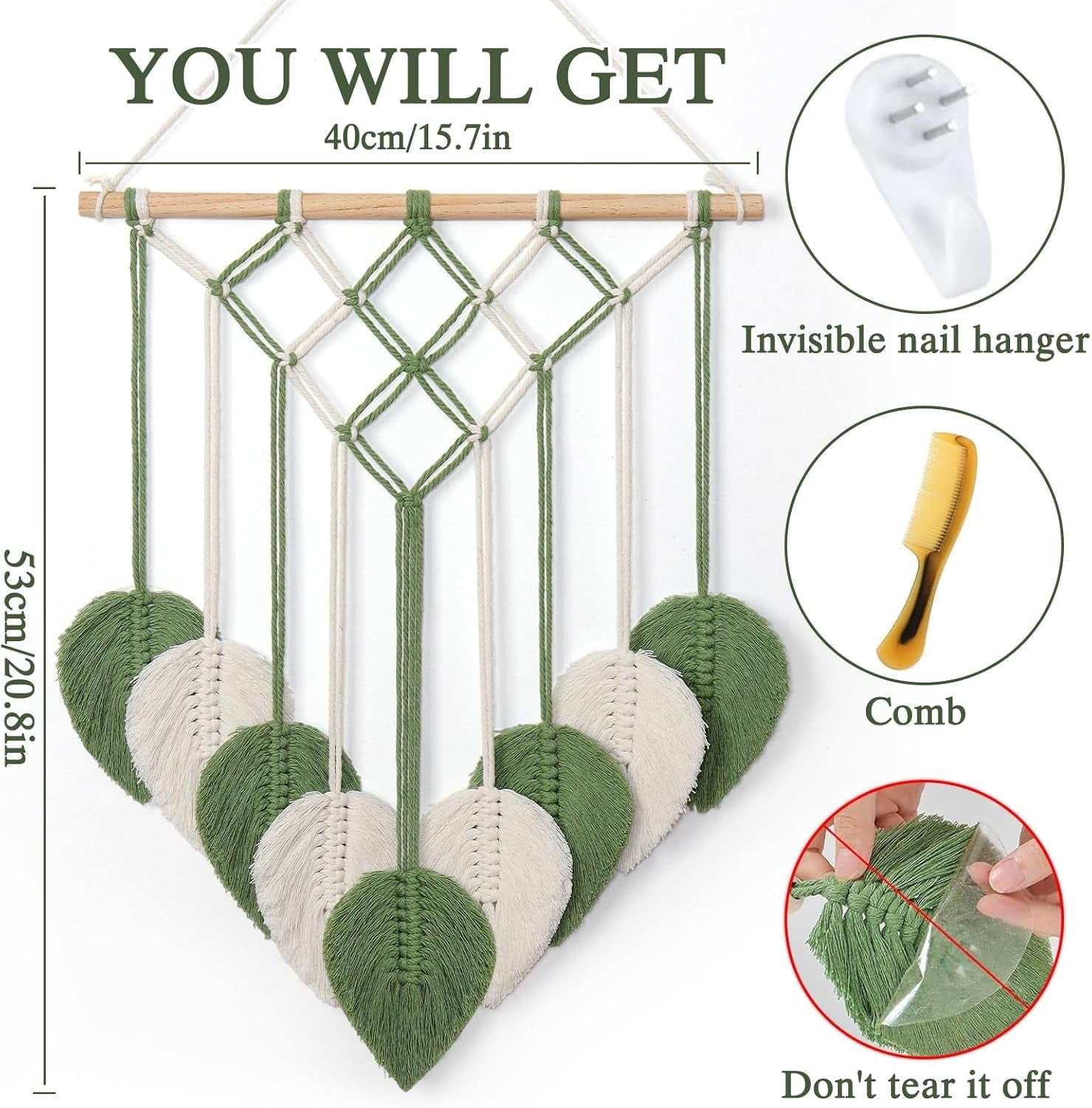 Tapiserie astnic tapiterie frunze verzi tesute Casa - Accesorii si Decoratiuni Naty Shop