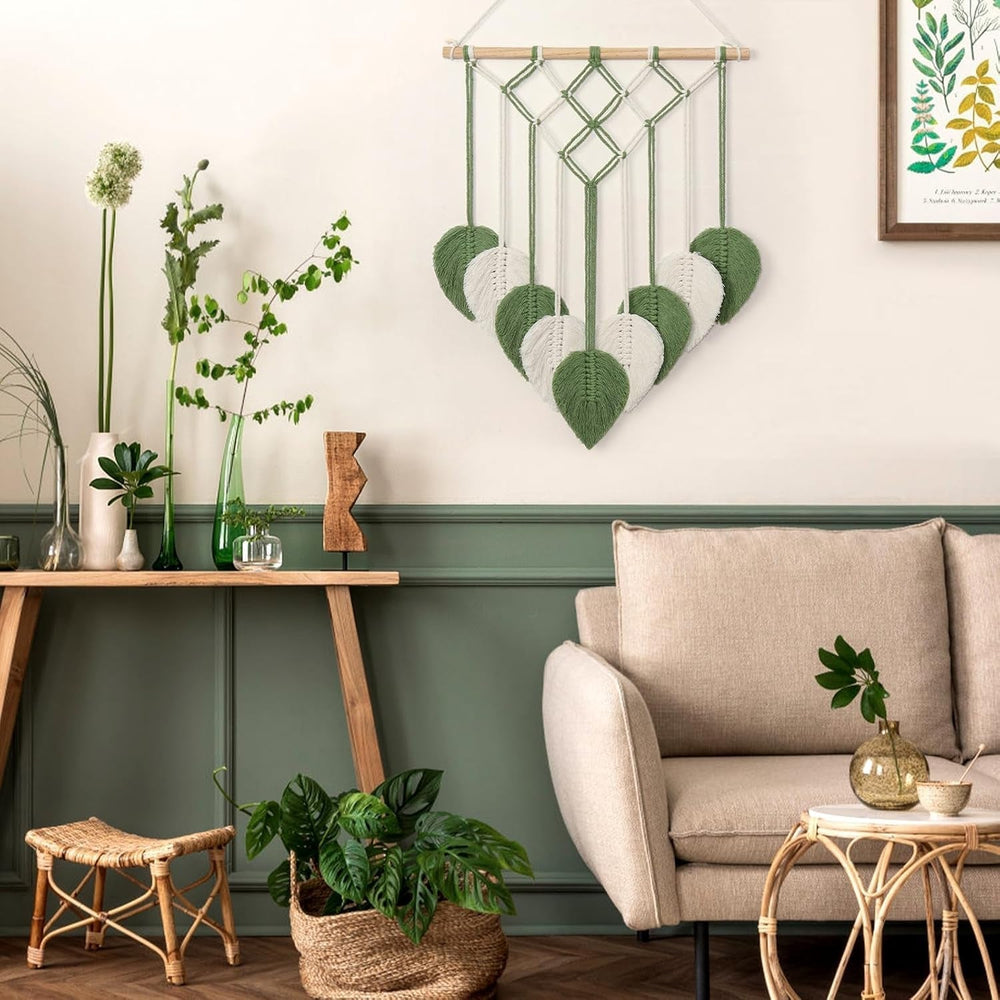 Tapisserie astnic tapisserie tissée feuilles vertes Accueil - Accessoires et Décorations Naty Shop