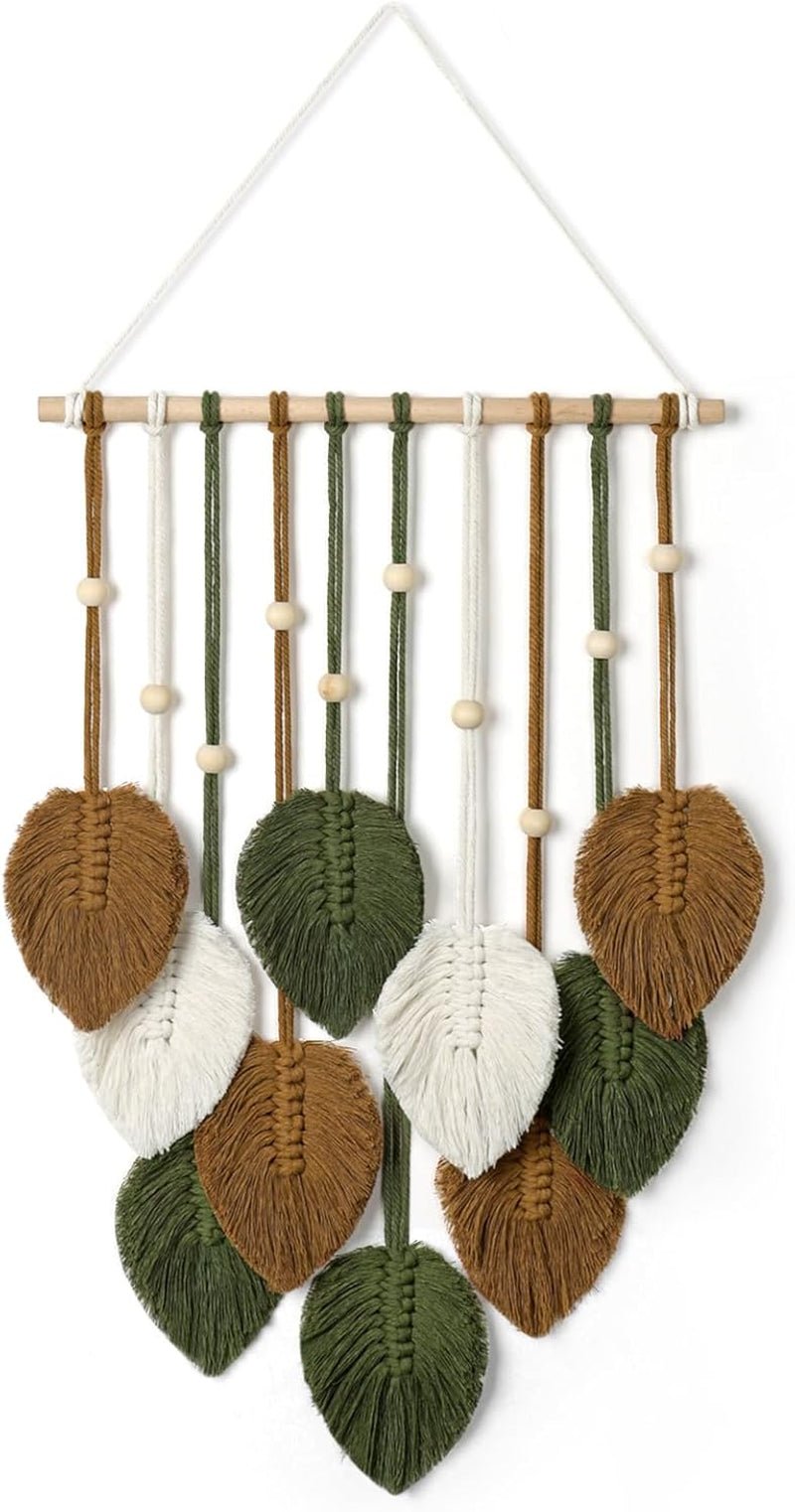 Tapisserie perles de bois betylfoy feuilles vertes Accueil - Accessoires et Décoration Naty Shop Vert foncé
