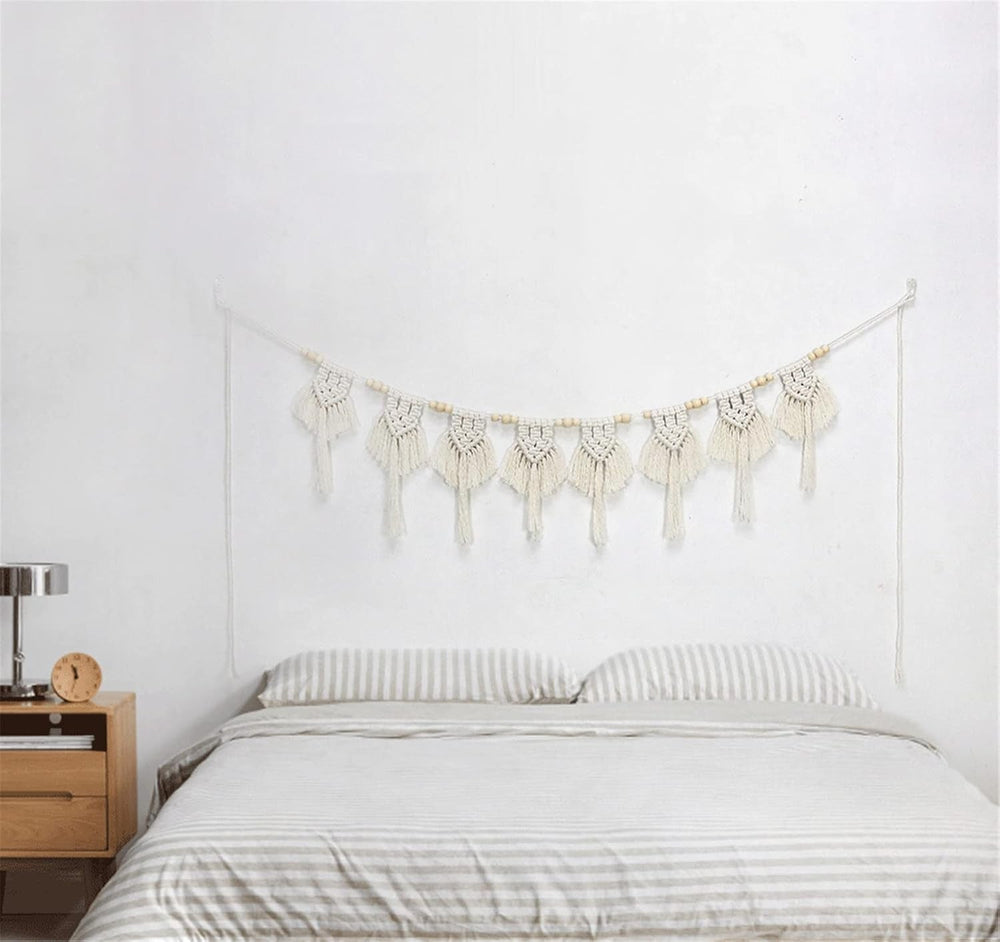 Tapisserie coton pompons tissé bannière plate Accueil - Accessoires et Décoration Naty Shop