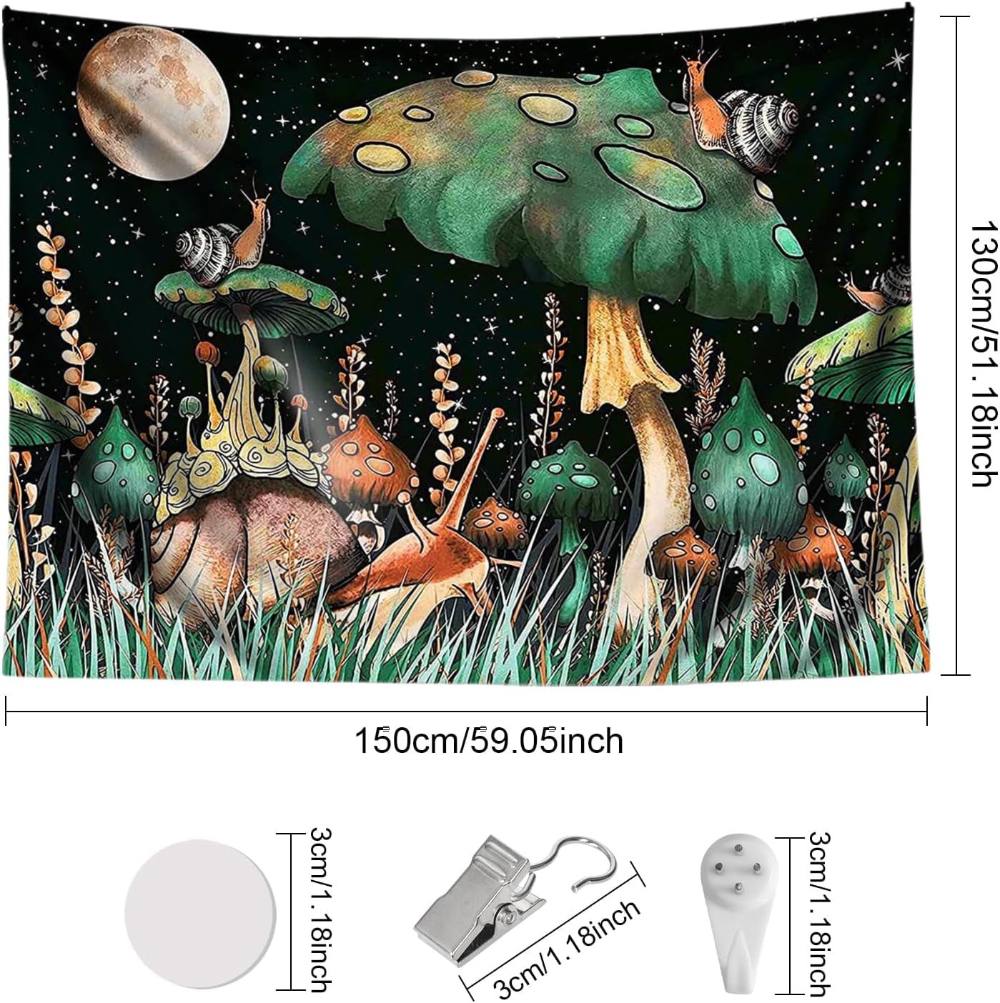 Tapisserie champignons de la jungle suspendus escargots de la forêt Accueil - Accessoires et Décorations Naty Shop