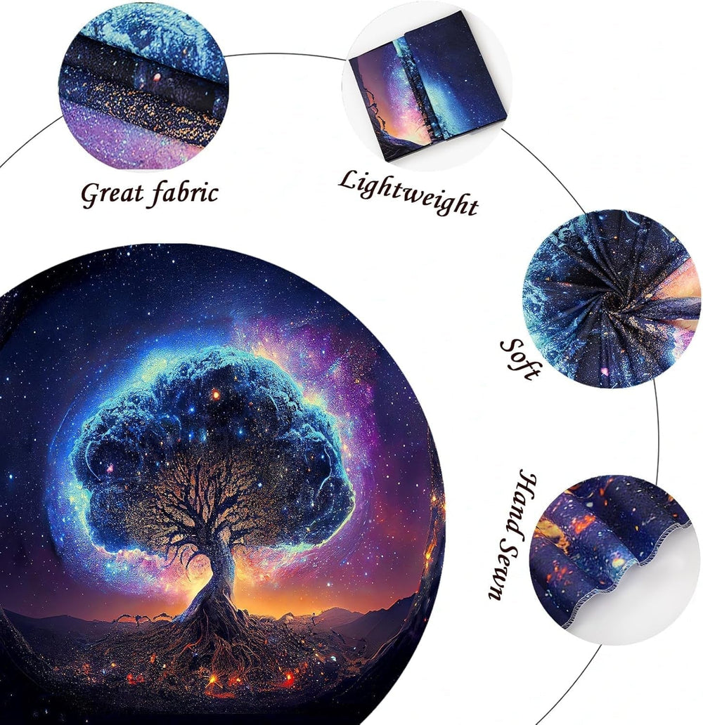 Tapisserie arbre lumière noire esthétique spatiale Maison - Accessoires et Décorations Naty Shop