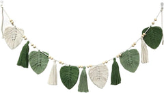 Tapisserie décorative tissée feuilles franges chic Accueil - Accessoires et Décorations Naty Shop Greeters