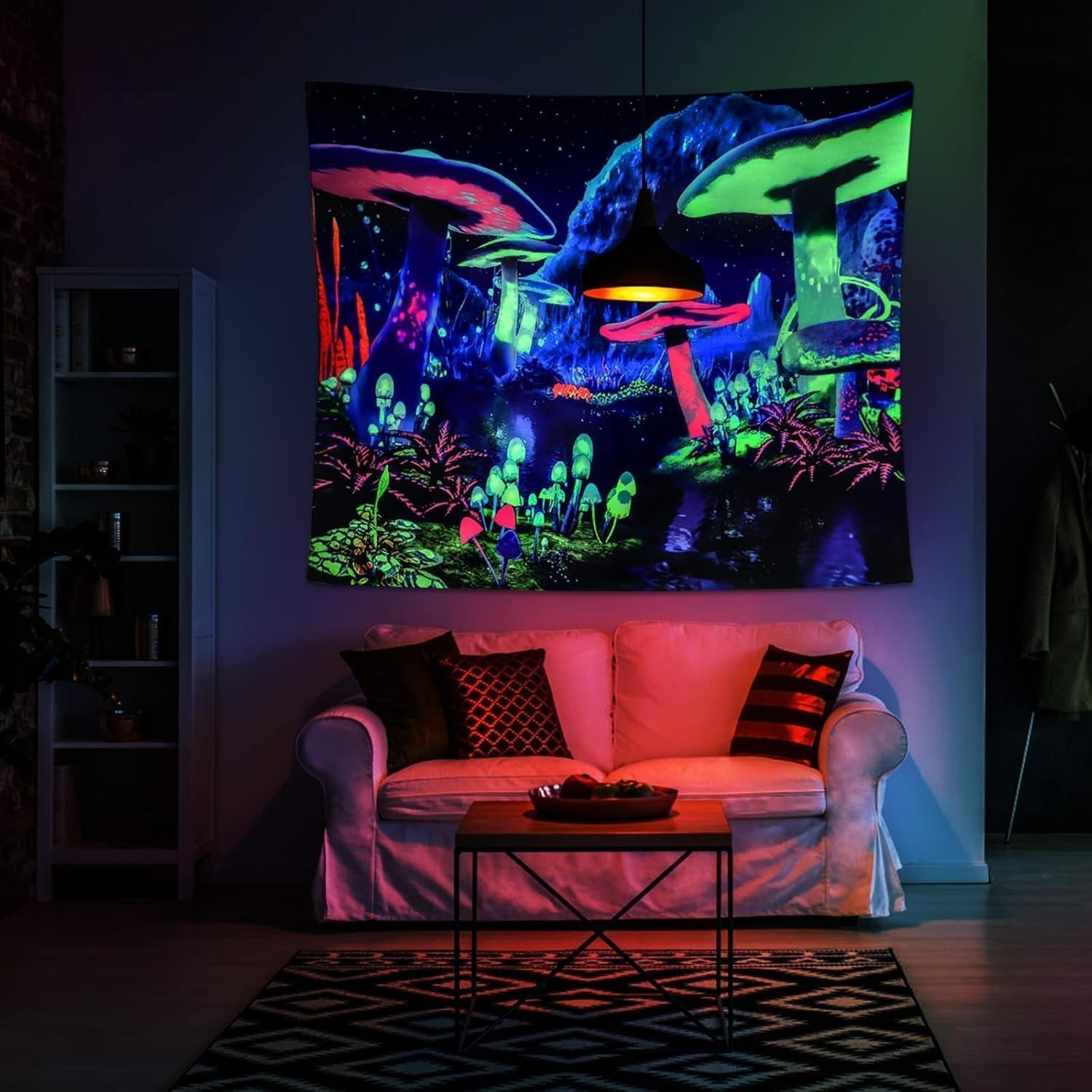 Tapisserie dremisland blacklight champignon psychédélique réactif galaxie mur Maison - Accessoires et Décorations Naty Shop