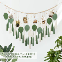 Tapisserie Dremisland grandes feuilles beige vert pompons Accueil - Accessoires et Décoration Naty Shop