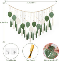 Tapisserie Dremisland grandes feuilles beige vert pompons Accueil - Accessoires et Décoration Naty Shop