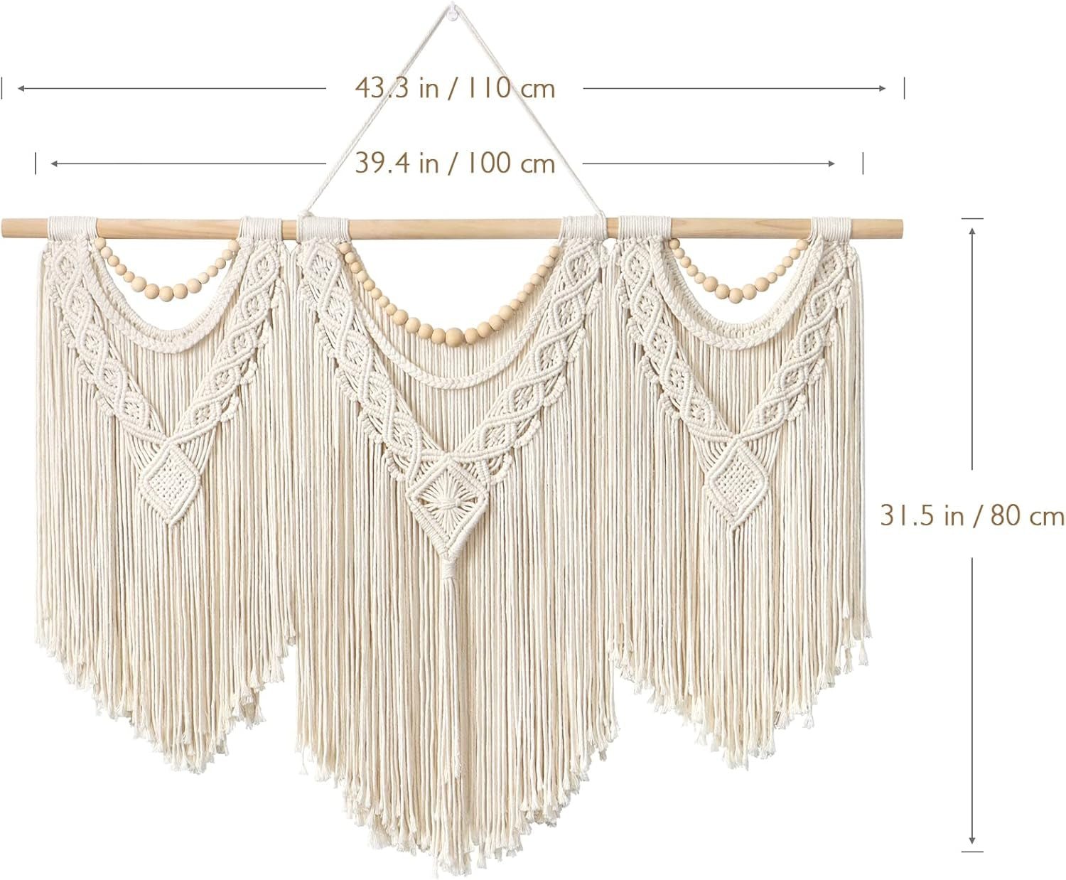 Tapisserie dremisland grande déco tissée beige Casa - Accessoires et Décorations Naty Shop