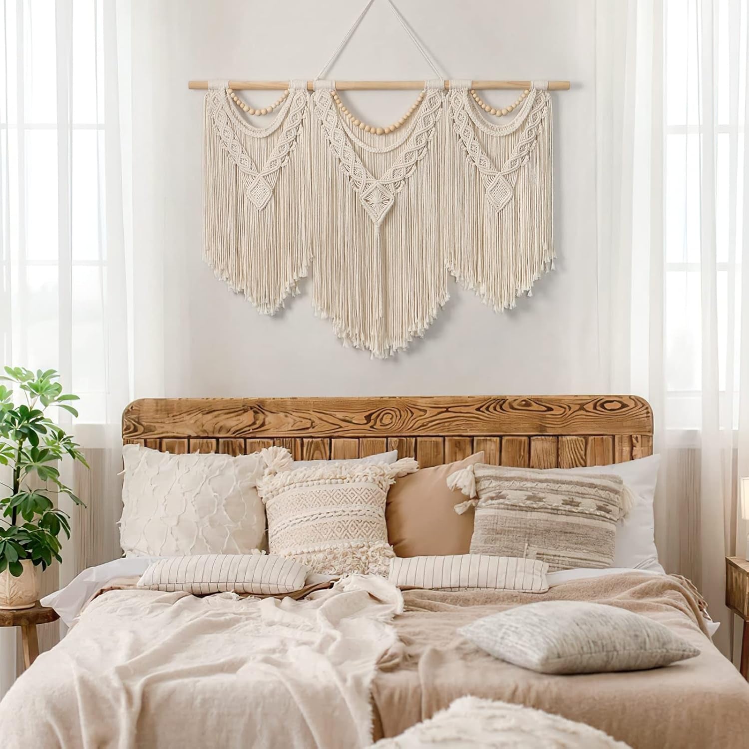 Tapisserie dremisland grande déco tissée beige Casa - Accessoires et Décorations Naty Shop